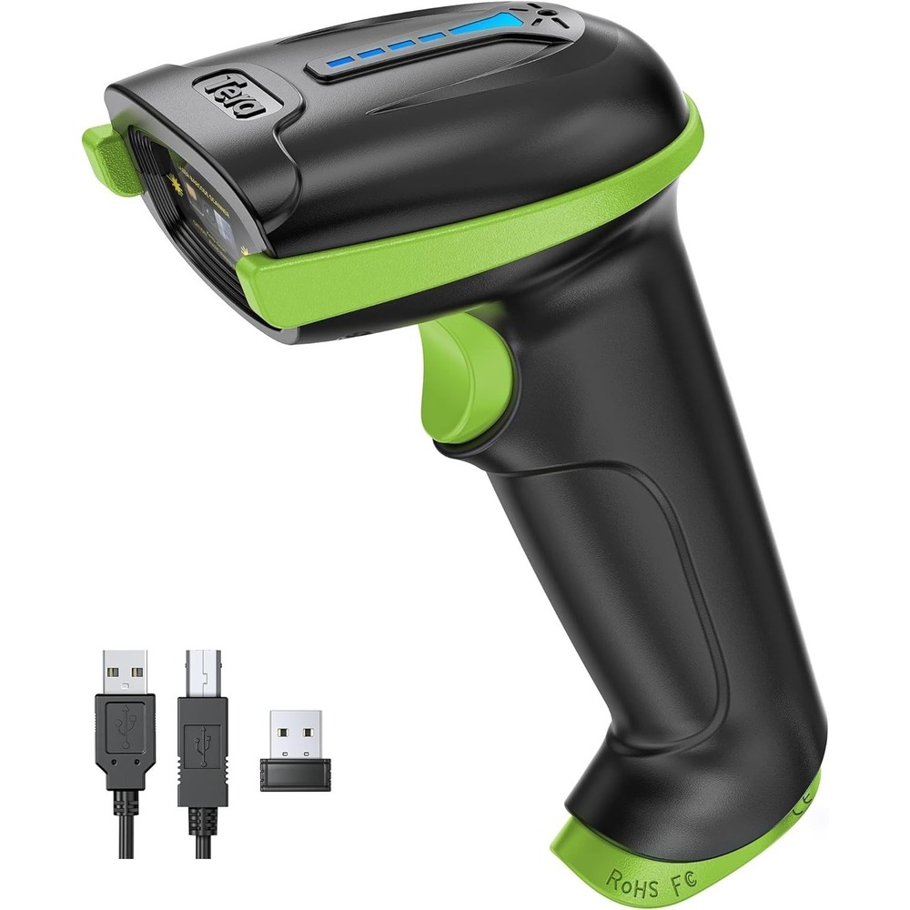 Tera 1D Barcode Scanner USB‎ Wired + Wireless 2.4GHz Handheld Reader Green